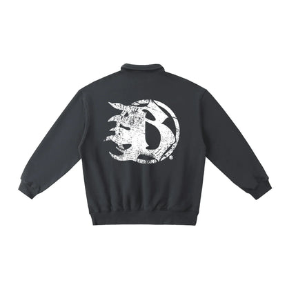 BEESMOOVE B logo Heavyweight Polo-Collar Sweatshirt - Beesmoove 