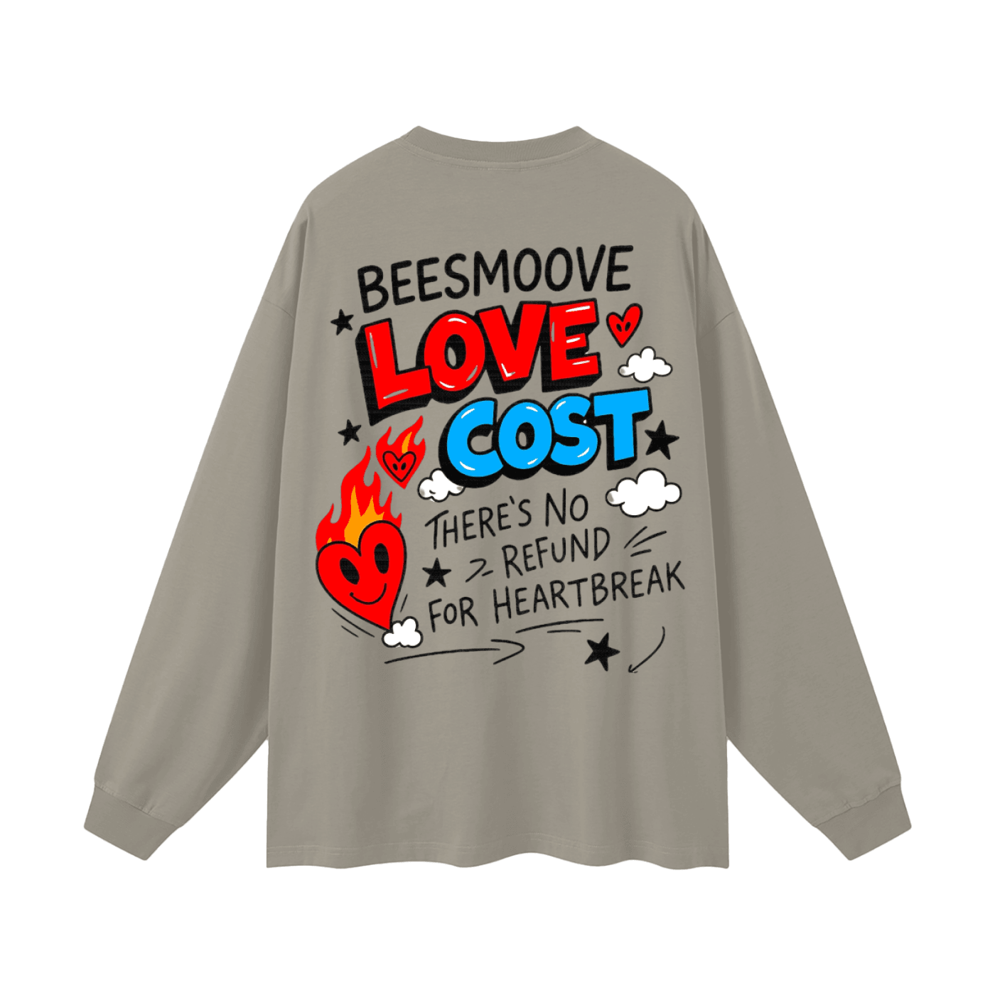 BEESMOOVE Bring Love Back – Flame Heart Edition Long Sleeve Tee - Beesmoove 
