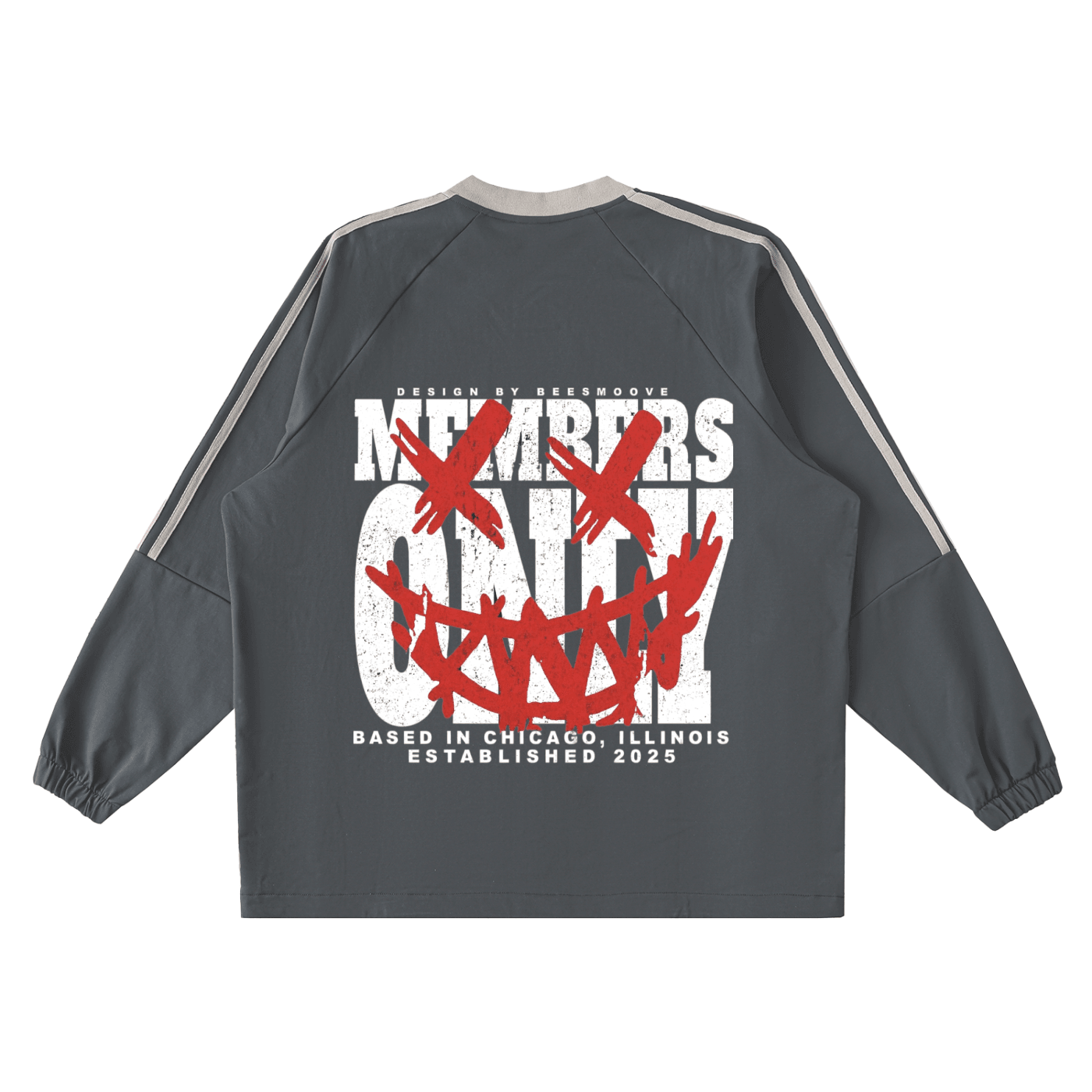 BEESMOOVE GrindFace Chicago
 V-Neck Long-Sleeve T-Shirt - Beesmoove 