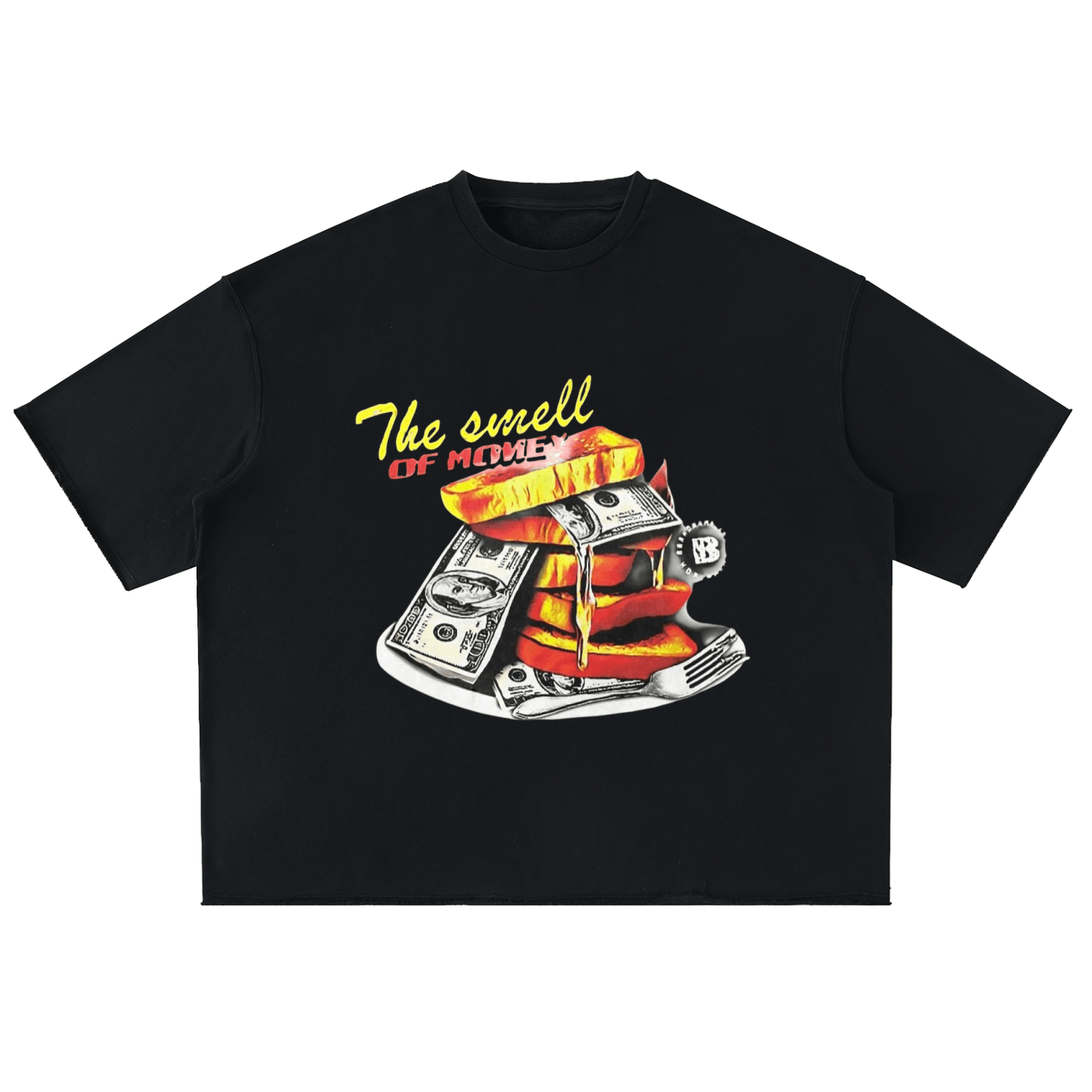 BEESMOOVE Eat Or Die Trying Oversized Washed Half Sleeve T-Shirt - Beesmoove 