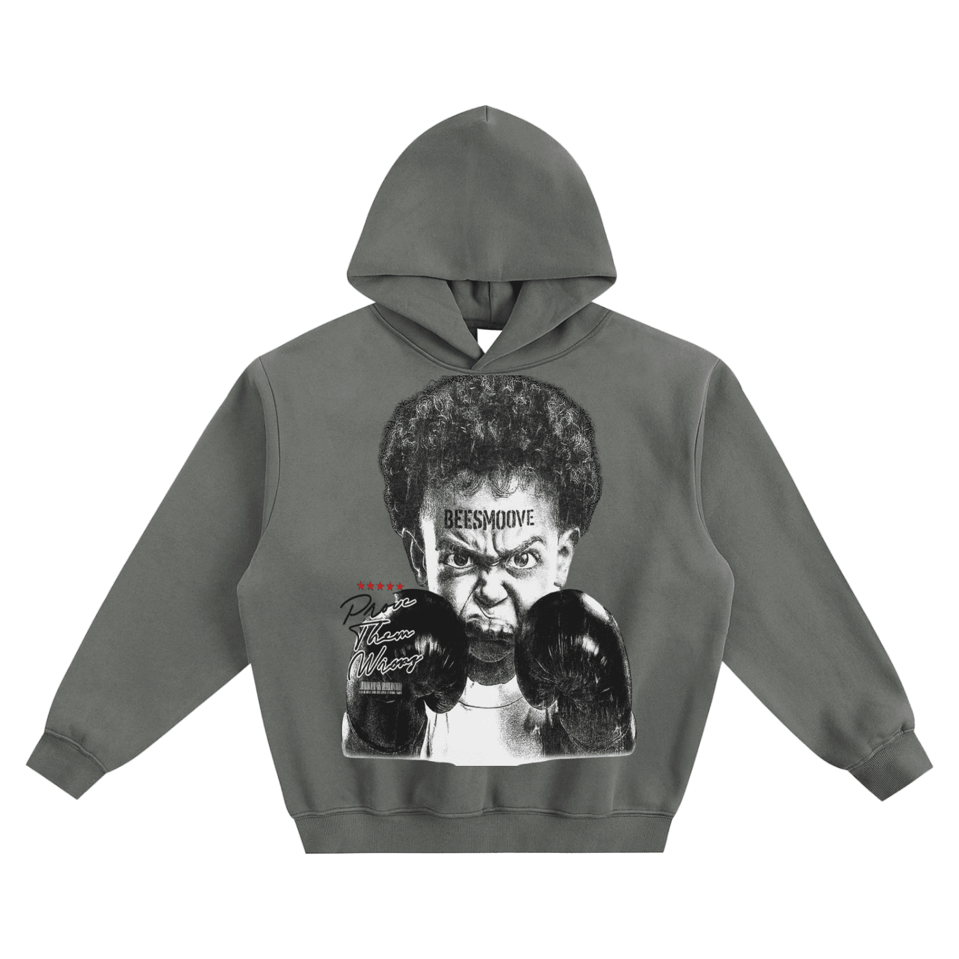 BEESMOOVE Forbidden Power Fleeced Boxy Hoodie - Beesmoove 