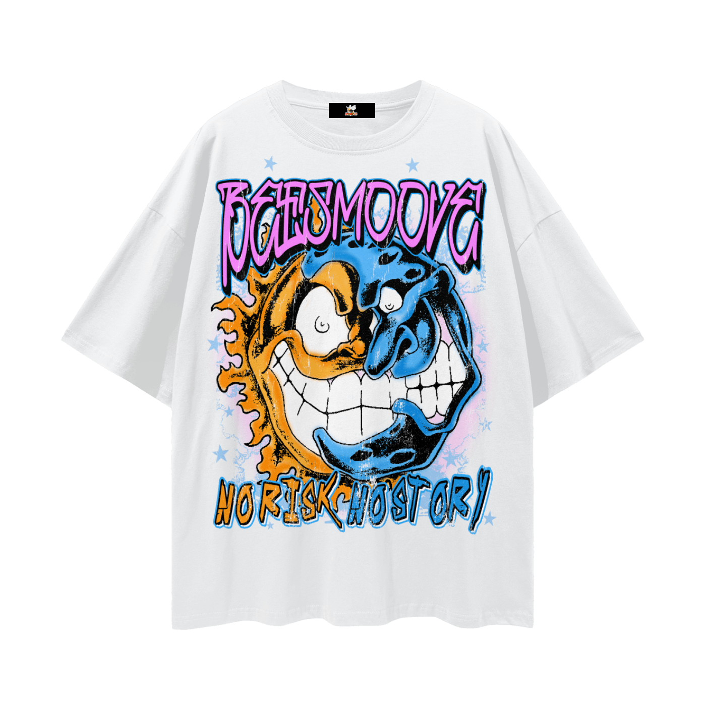 Beesmoove No Risk NO Story 
Oversize Deep Drop Shoulder Tee - Beesmoove 