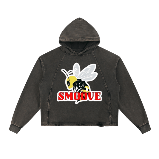 BEESMOOVE Origins Vintage Washed Frayed-Hem Hoodie - Beesmoove 