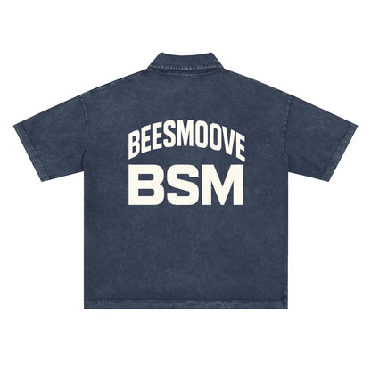 BEESMOOVE BSM Heavyweight Snow-Washed Polo Tee - Beesmoove 