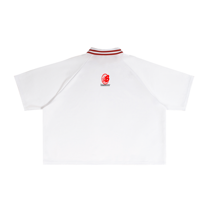 BEESMOOVE BlackSouth Code Red Lapel Collar Boxy T-Shirt - Beesmoove 