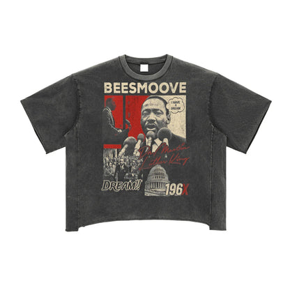 Beesmoove M.L.K 1963 At Last We Dream Washed Boxy T-Shirt - Beesmoove 