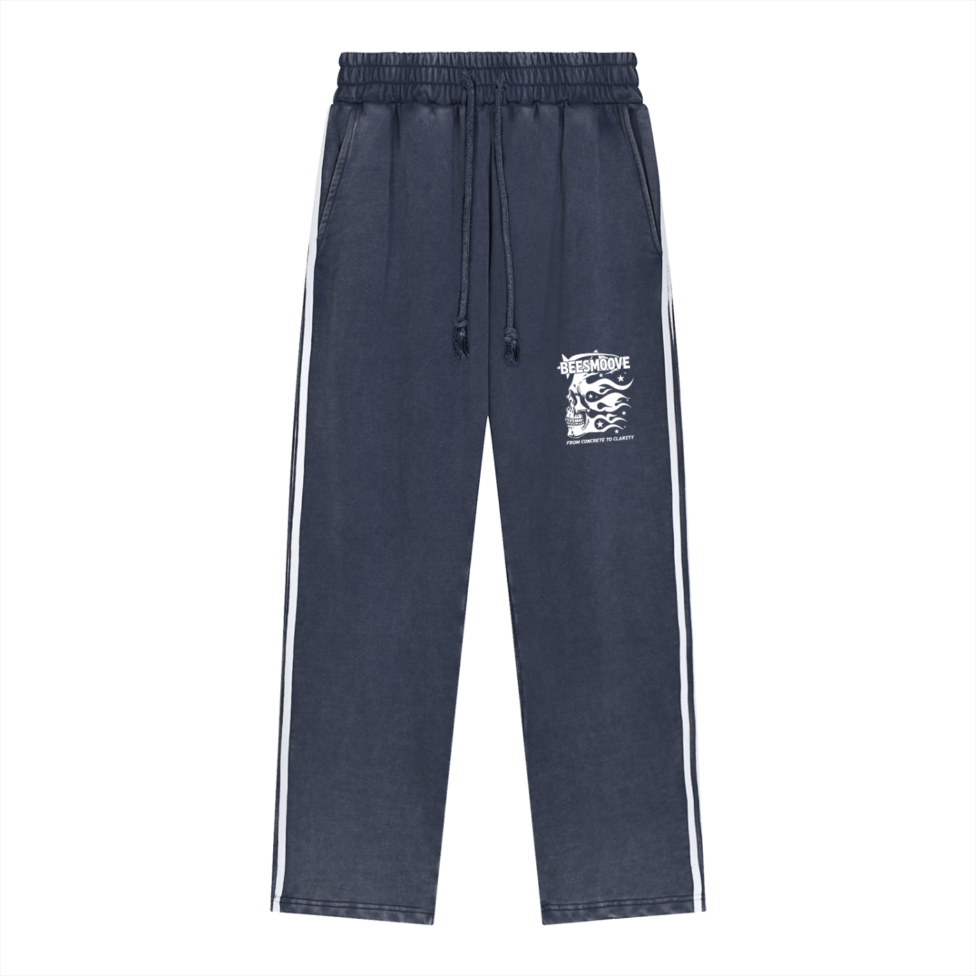 BEESMOOVE Afterlife Drip Snow Washed Contrast Tape Sweatpants - Beesmoove