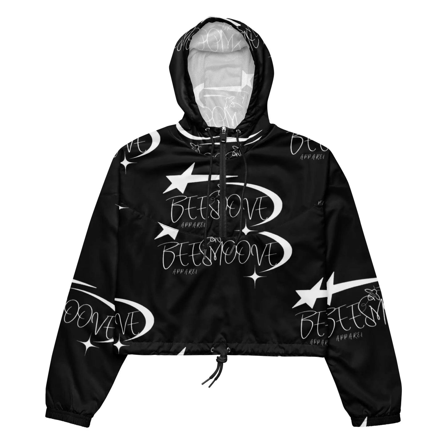 Beesmoove all star famous black Women’s cropped windbreaker - Beesmoove 