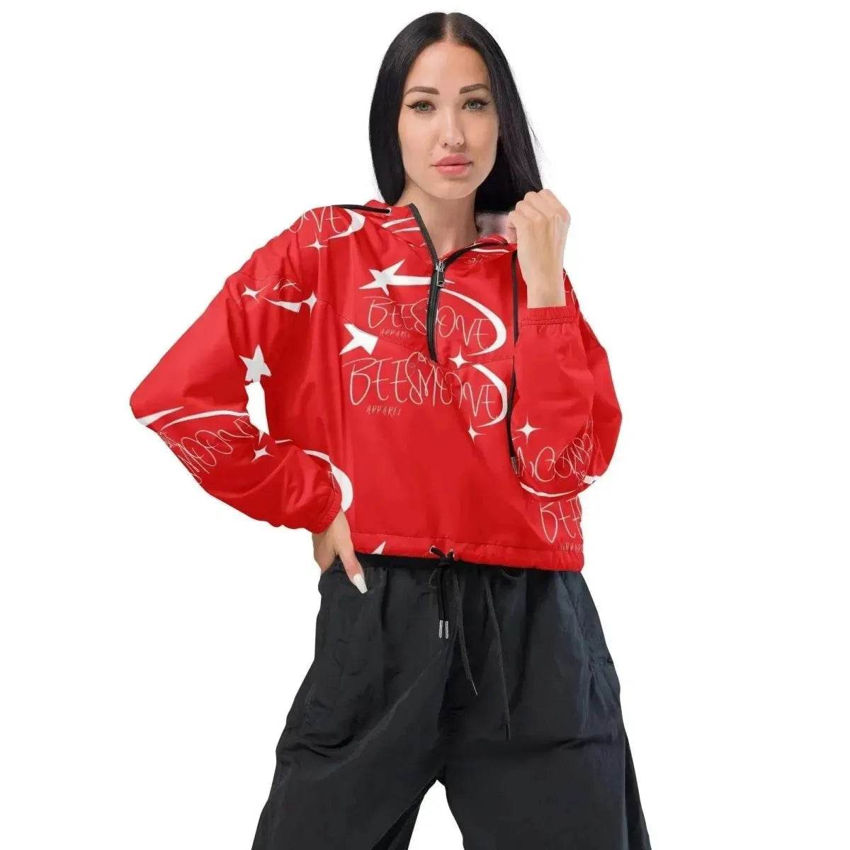 Beesmoove all star famous red Women’s cropped windbreaker - Beesmoove 