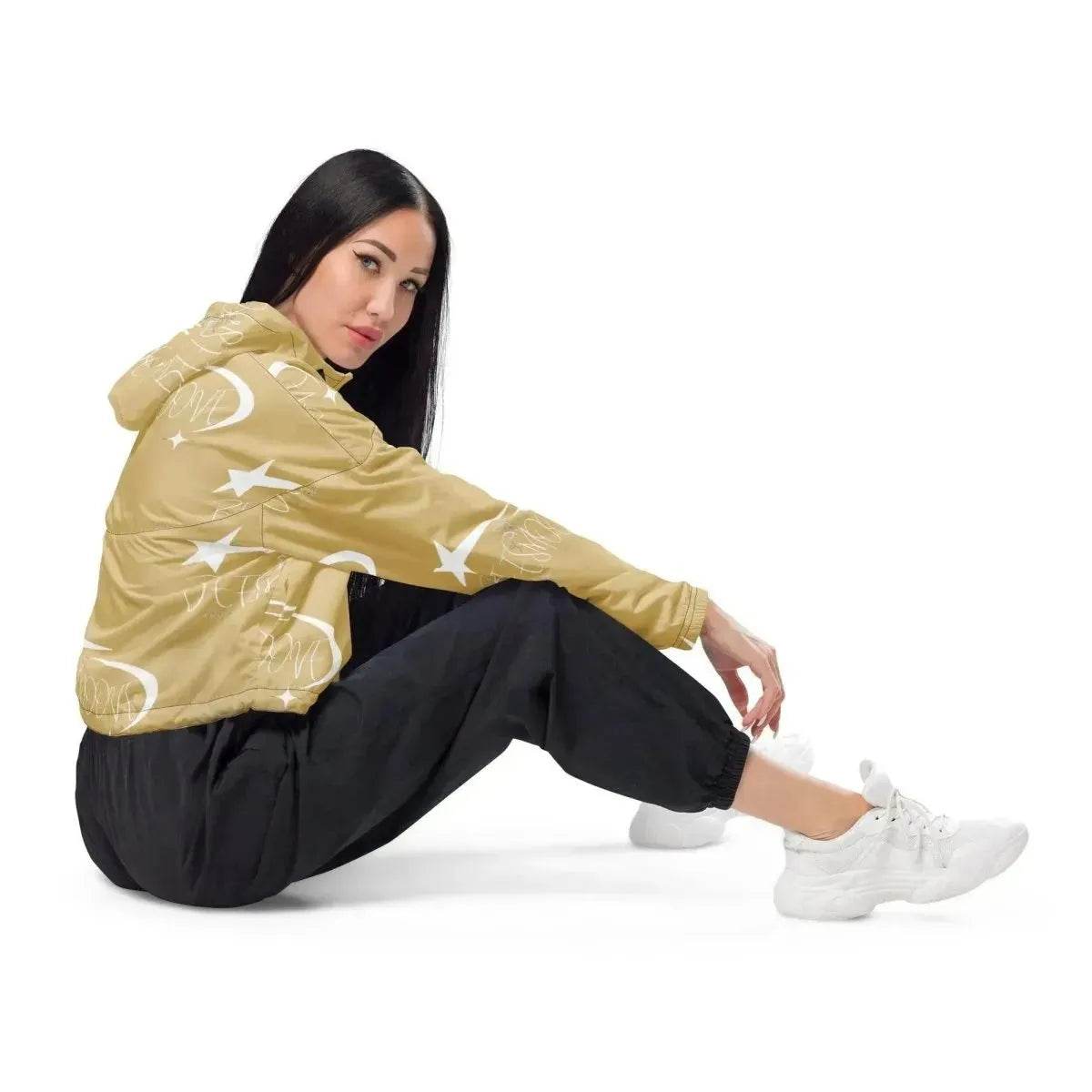 Beesmoove all star famous tan Women’s cropped windbreaker - Beesmoove 