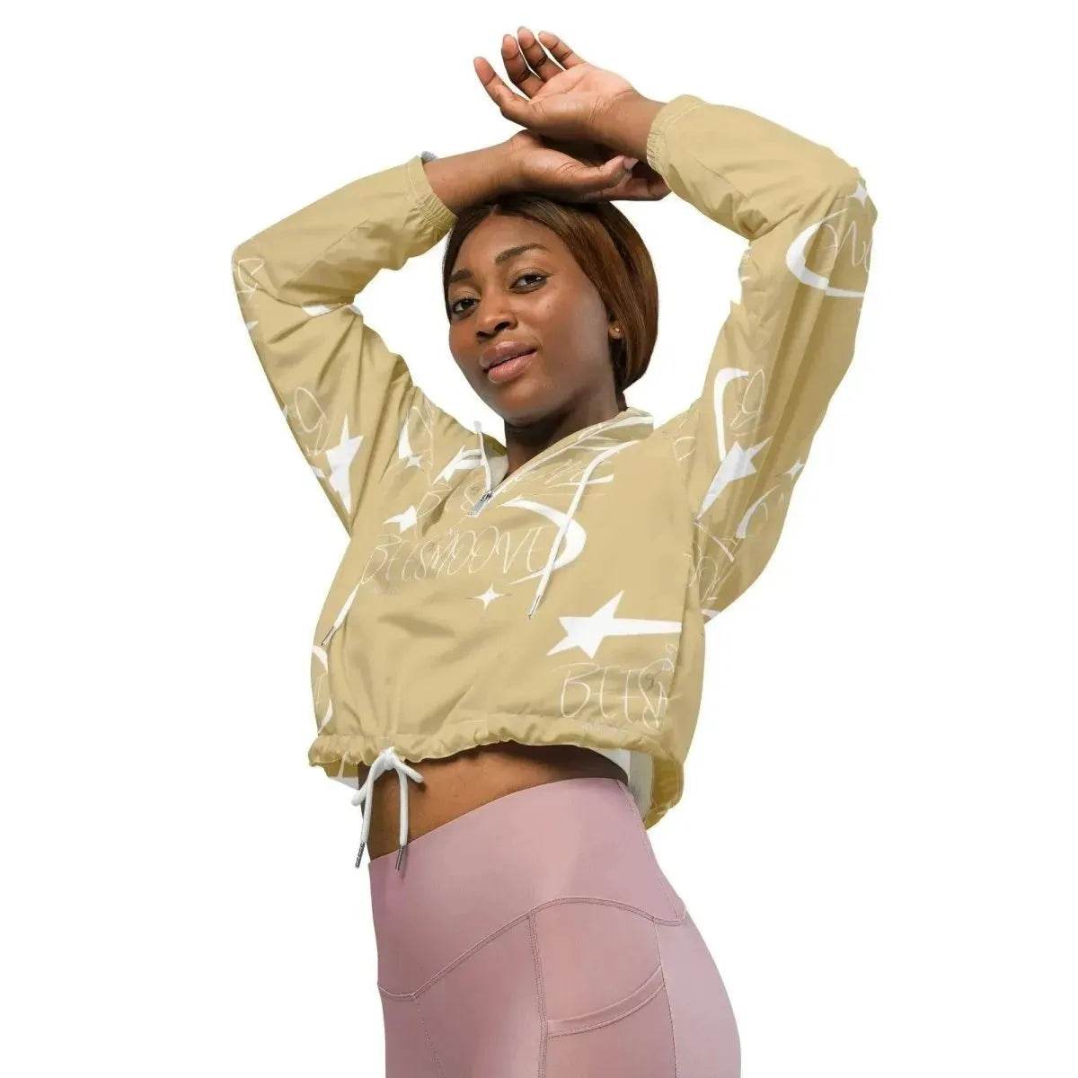 Beesmoove all star famous tan Women’s cropped windbreaker - Beesmoove 