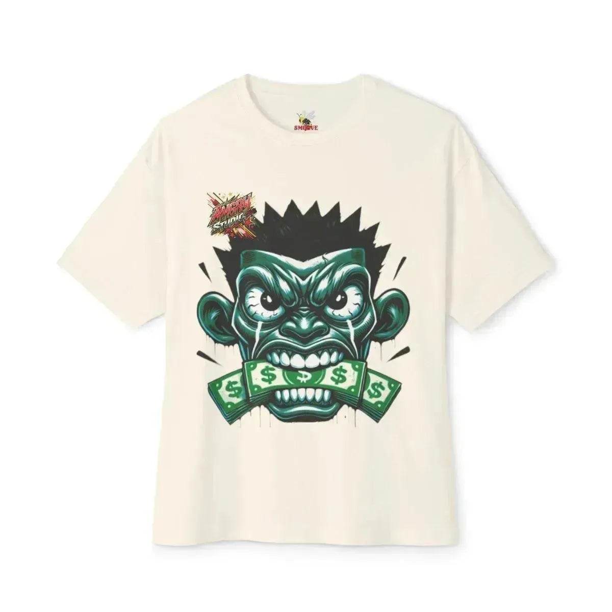 Beesmoove angry studio money talks Oversized Boxy Tee - Beesmoove 