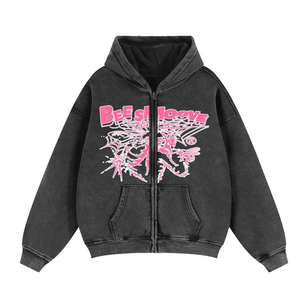 BEESMOOVE B - Squadron: Pink Ops Elite Edition Boxy Fleece Hoodie - Beesmoove
