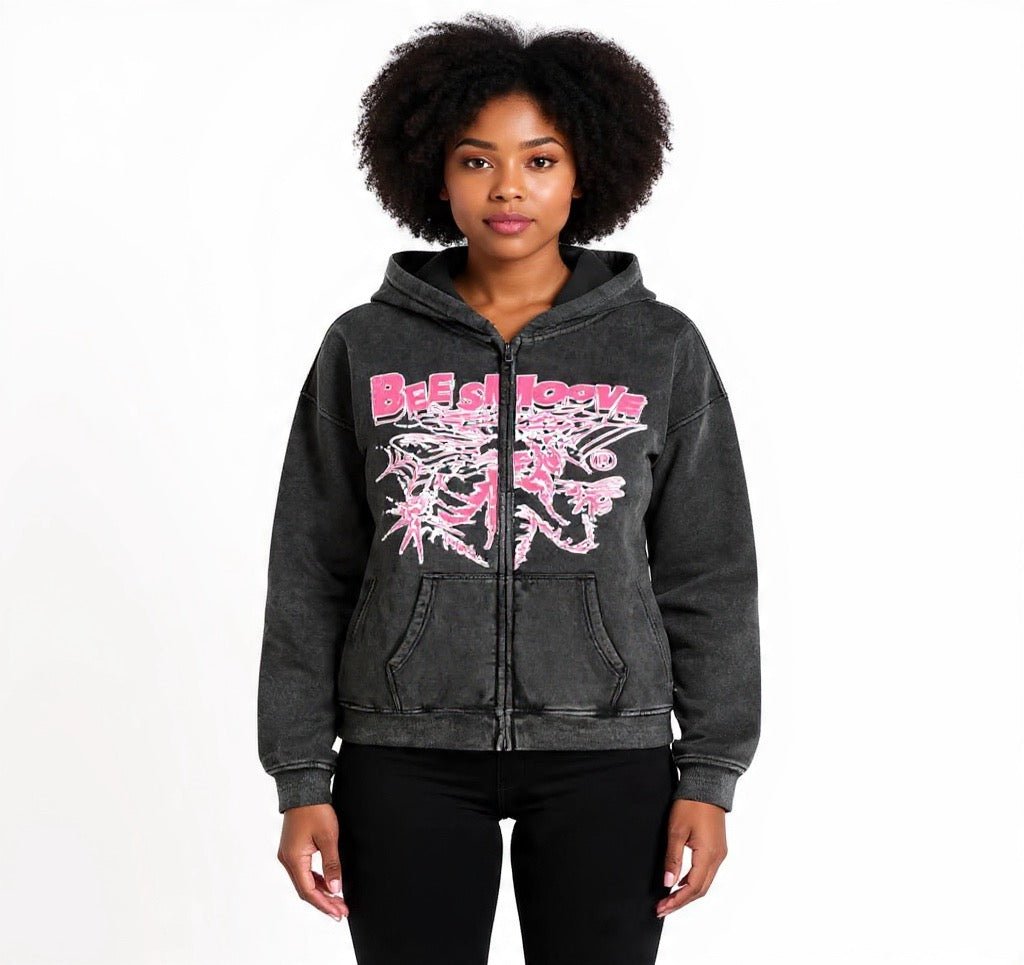 BEESMOOVE B - Squadron: Pink Ops Elite Edition Boxy Fleece Hoodie - Beesmoove