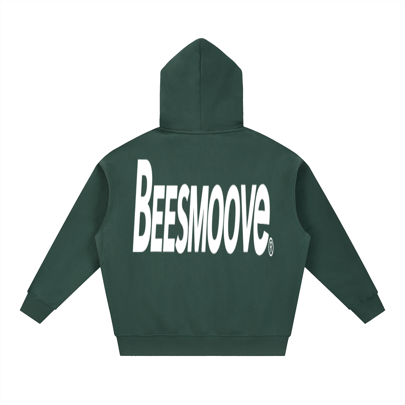 BEESMOOVE BackTalk white Essential Oversized Fleece Boxy Hoodie - Beesmoove
