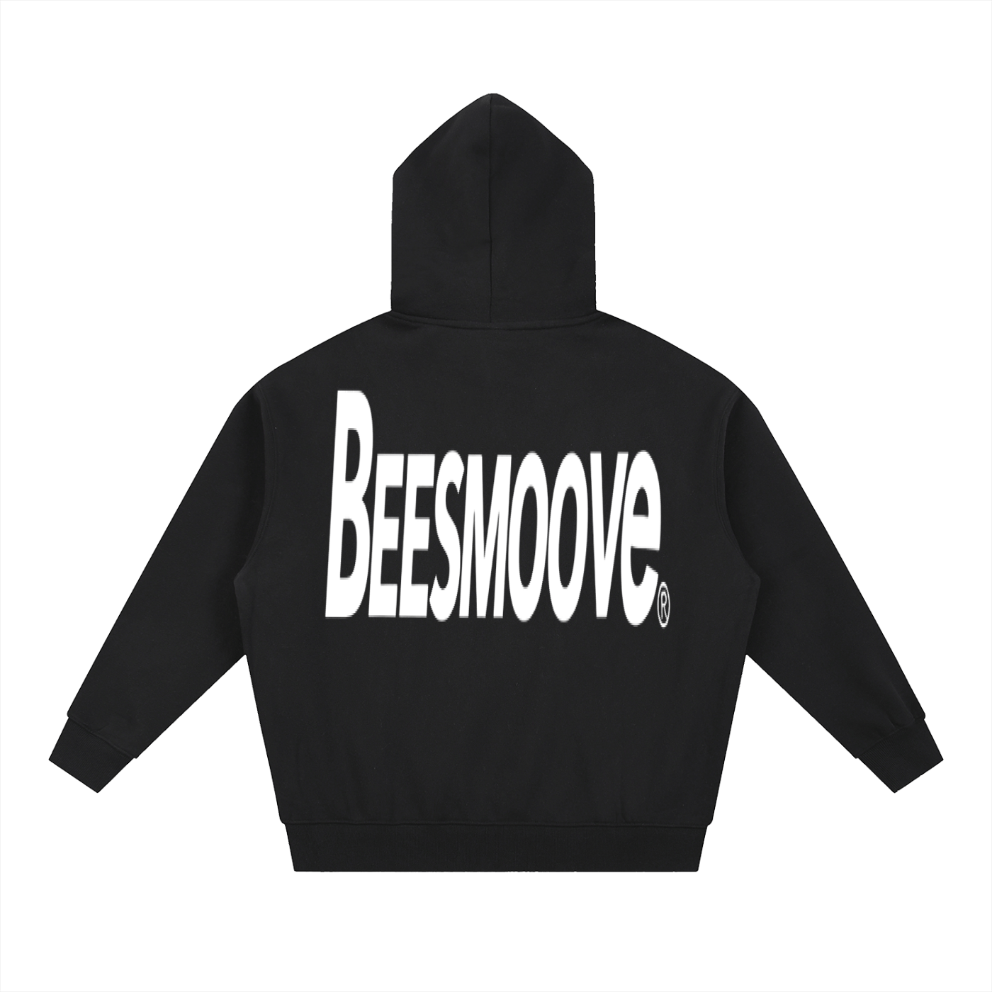 BEESMOOVE BackTalk white Essential Oversized Fleece Boxy Hoodie - Beesmoove
