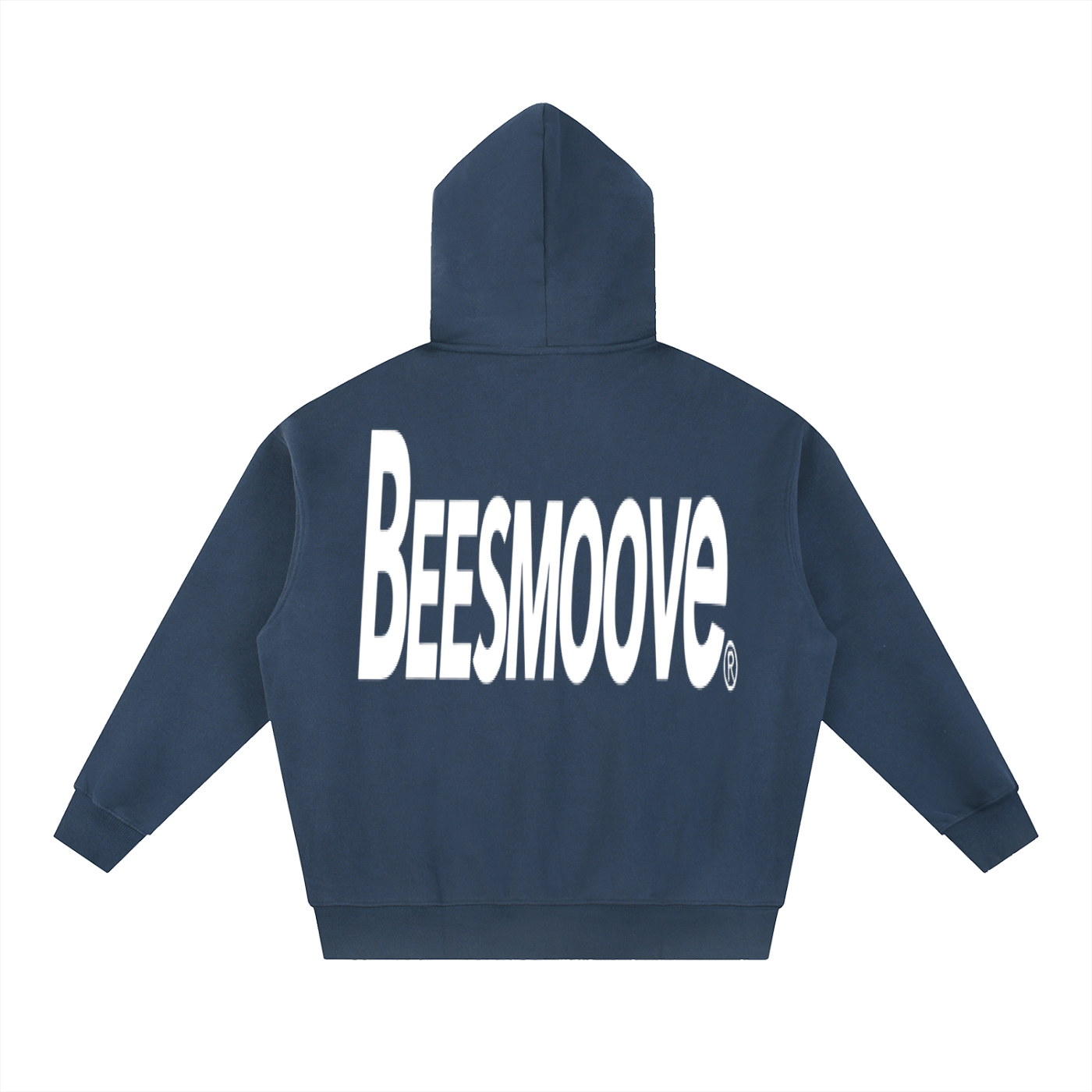 BEESMOOVE BackTalk white Essential Oversized Fleece Boxy Hoodie - Beesmoove