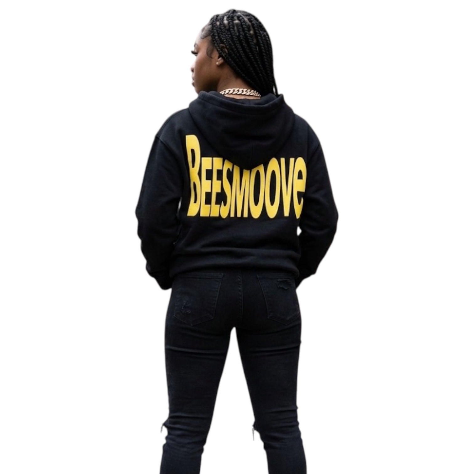 BEESMOOVE BackTalk yellow Essential Oversized Fleece Boxy Hoodie - Beesmoove