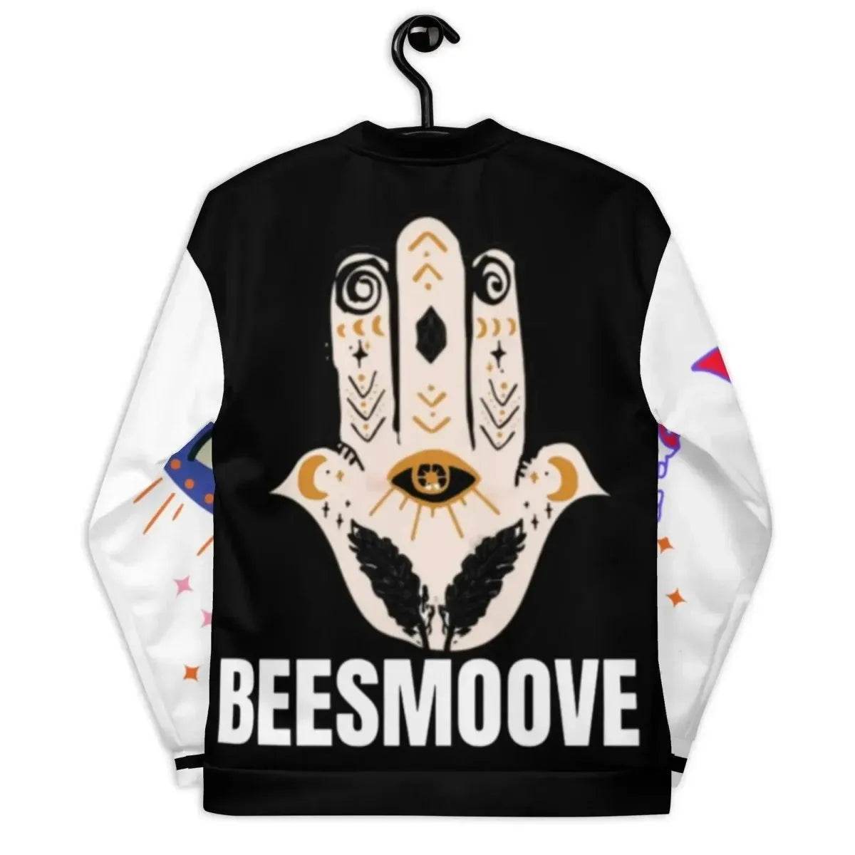 Beesmoove bees way black Unisex Bomber Jacket - Beesmoove 