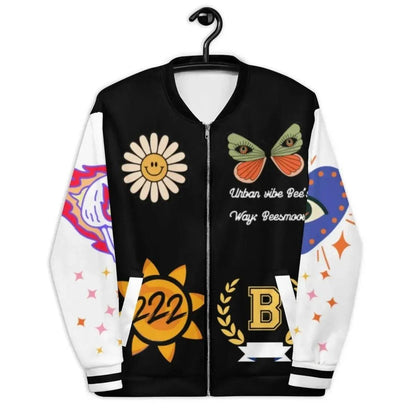 Beesmoove bees way black Unisex Bomber Jacket - Beesmoove 