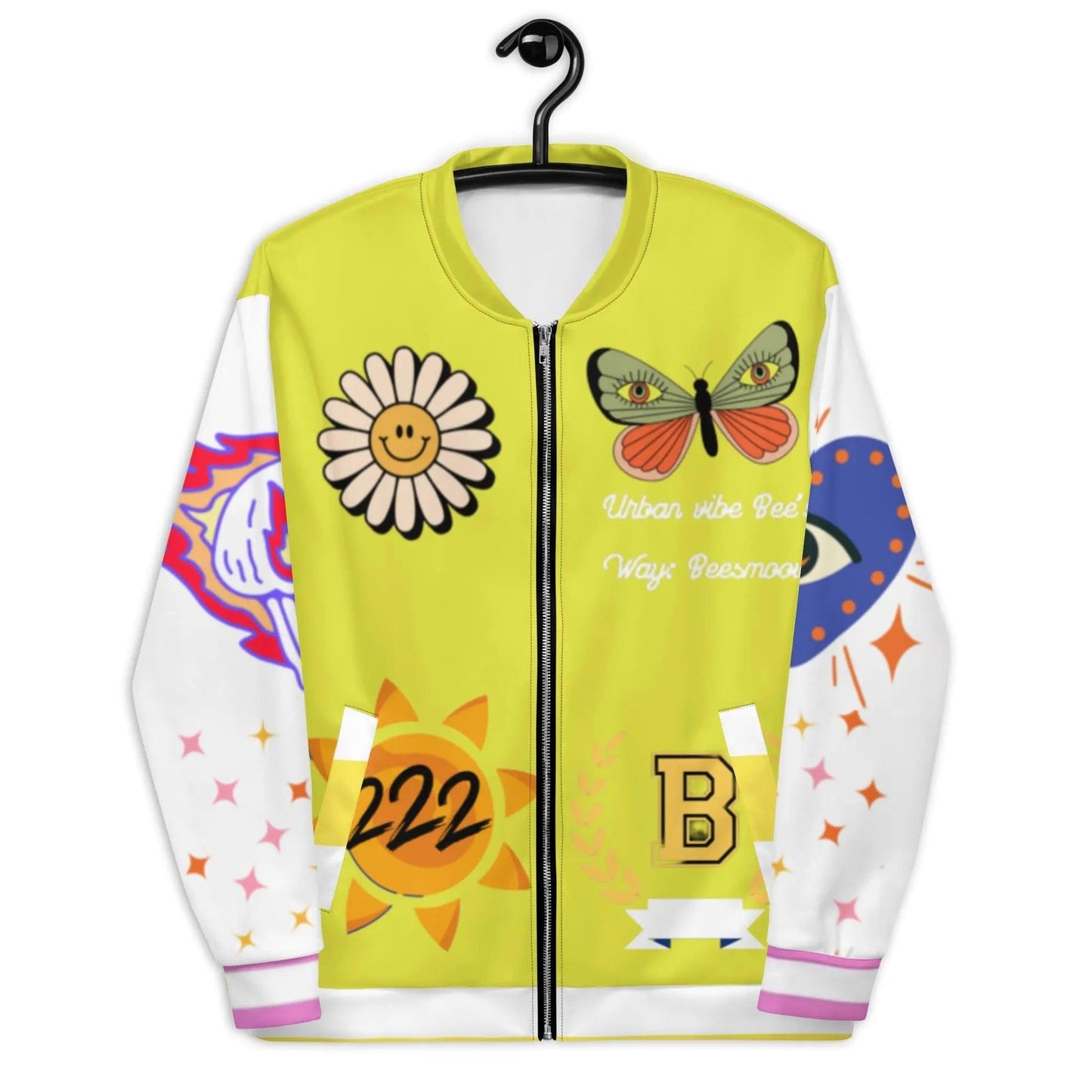 Beesmoove bees way yellow Unisex Bomber Jacket - Beesmoove 