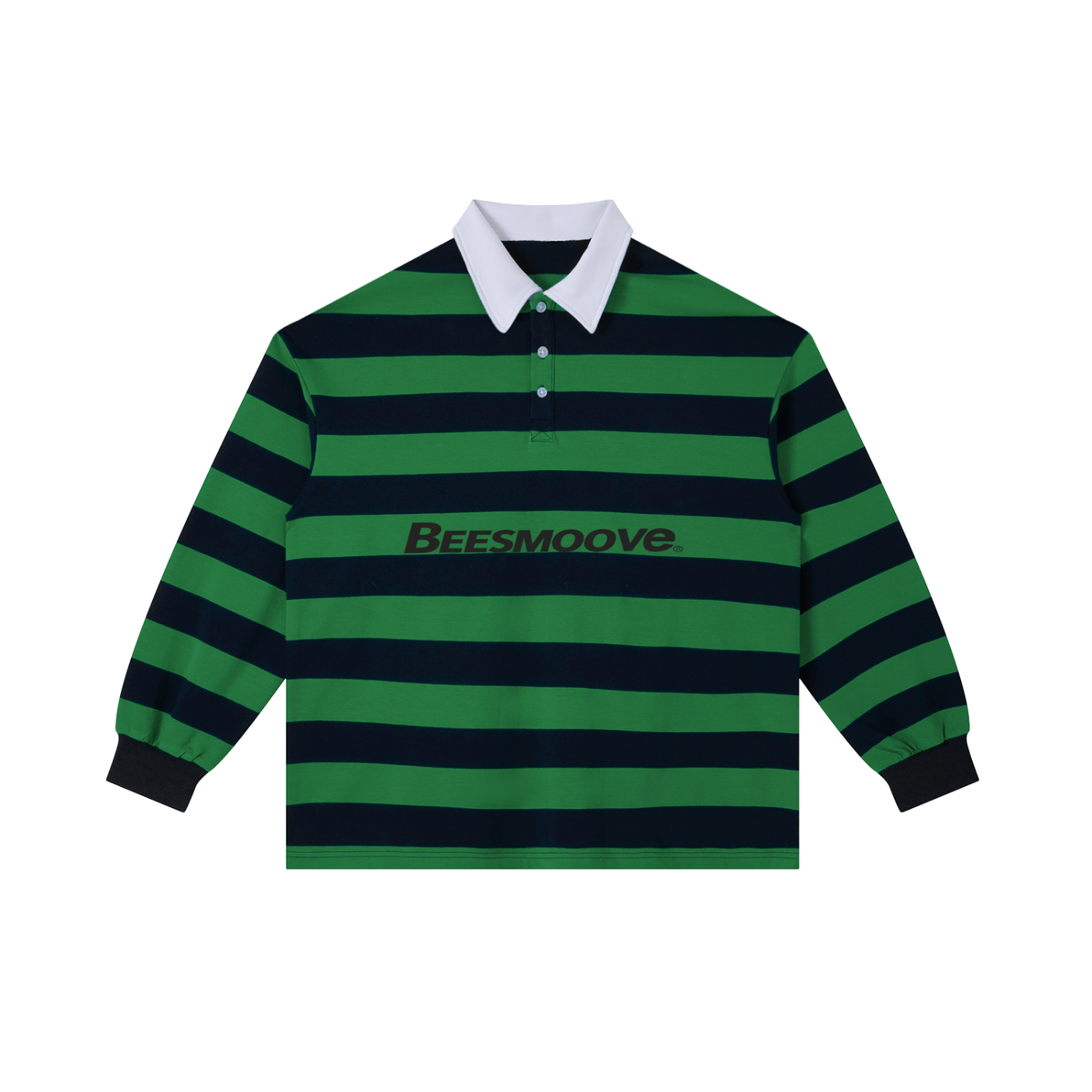 BEESMOOVE Black Color Block Stripe Polo Shirt - Beesmoove
