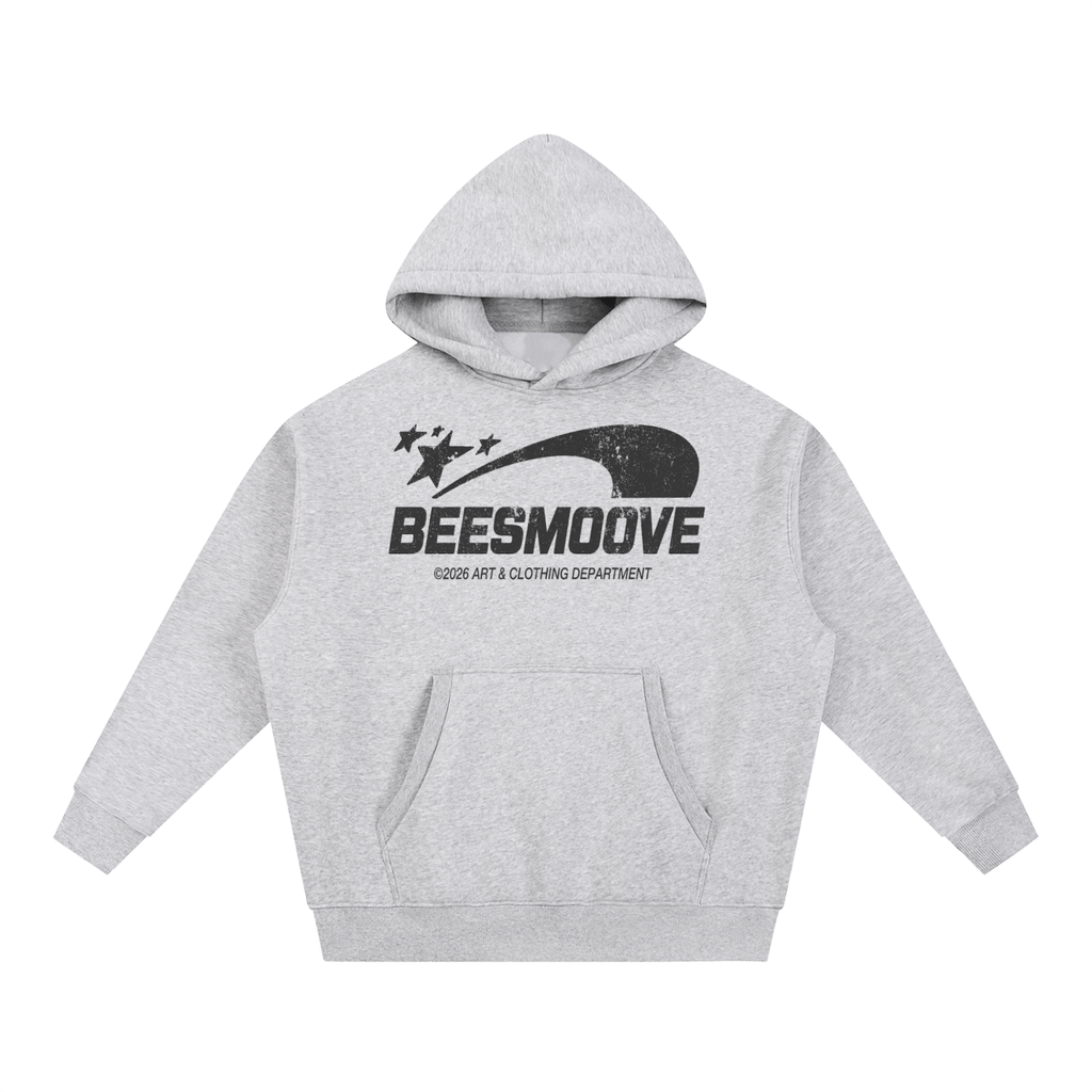 BEESMOOVE black logo Art & Motion Department Oversized Boxy Hoodie - Beesmoove