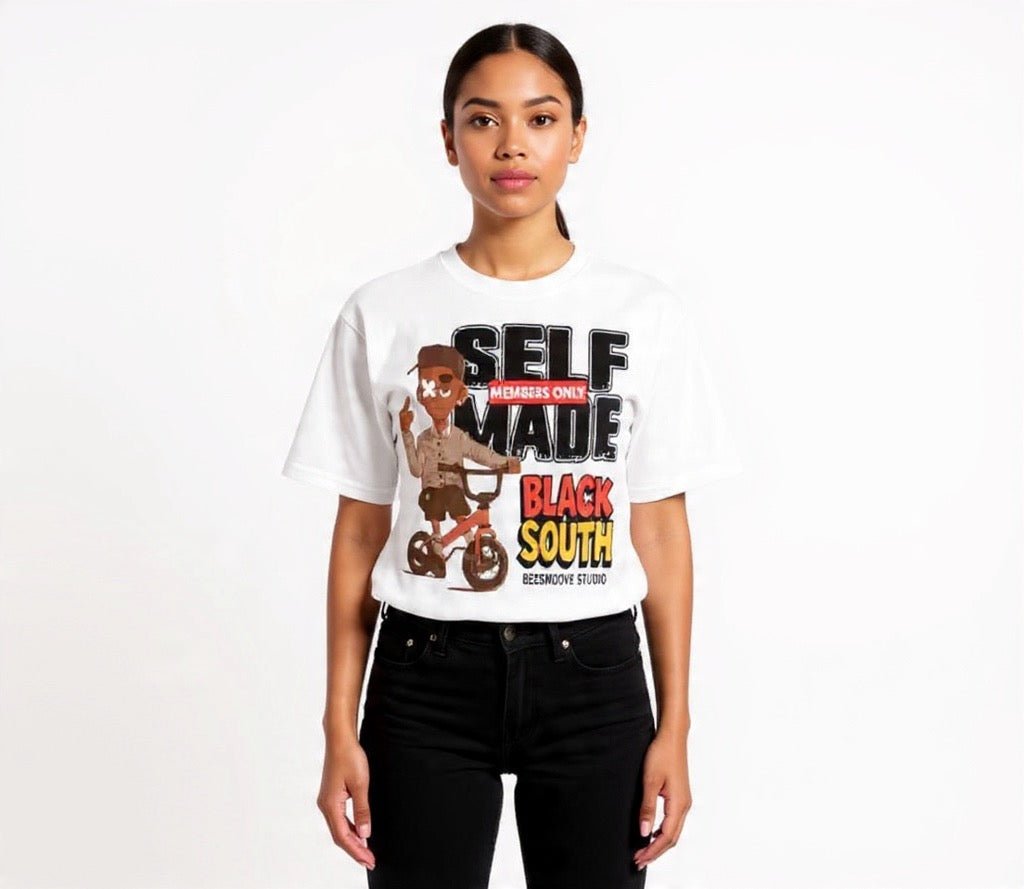 BEESMOOVE BlackSouth T - Time Self MADE Raw Edge T-Shirt - Beesmoove