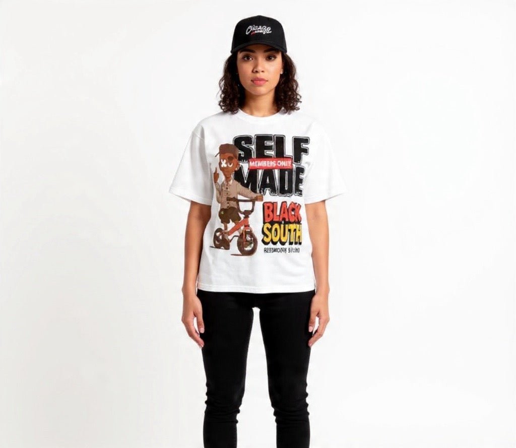 BEESMOOVE BlackSouth T - Time Self MADE Raw Edge T-Shirt - Beesmoove