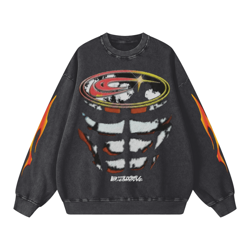 BEESMOOVE Blaze - Forged Body Washed Oversized Sweatshirt - Beesmoove
