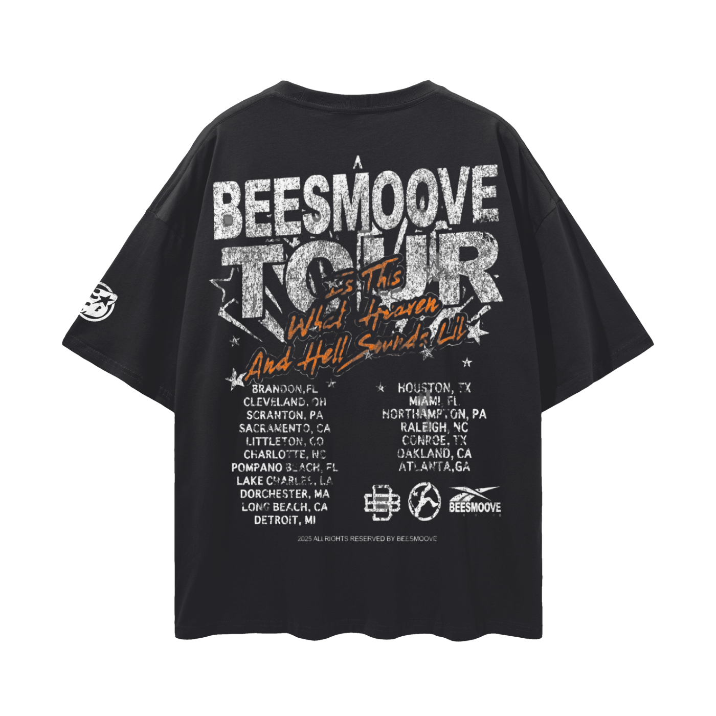BEESMOOVE BLAZE RUNNER TOUR Streetwear Loose Drop Shoulder T-Shirt - Beesmoove