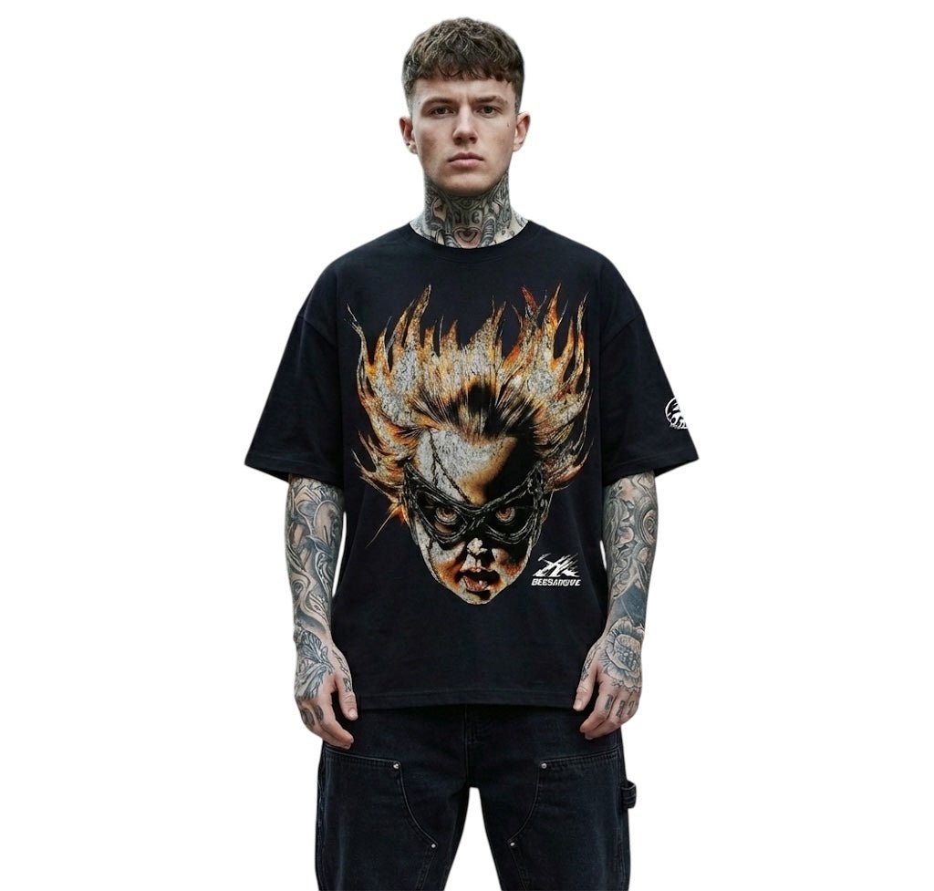 BEESMOOVE BLAZE RUNNER TOUR Streetwear Loose Drop Shoulder T-Shirt - Beesmoove