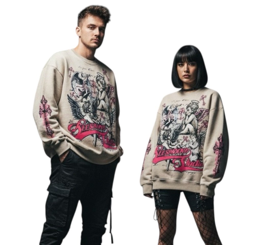 BEESMOOVE Blessed & Protected Washed Oversized Sweatshirt - Beesmoove