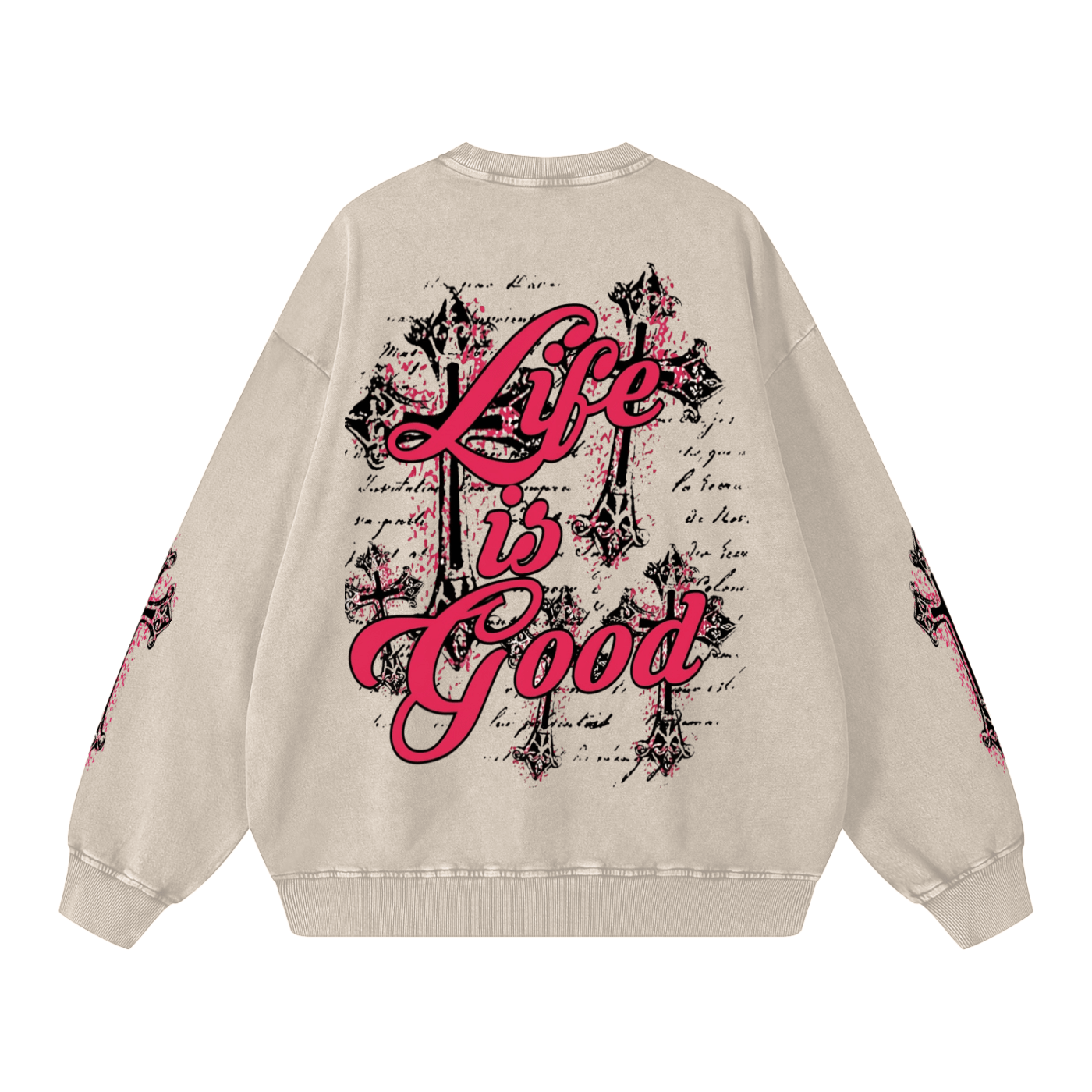 BEESMOOVE Blessed & Protected Washed Oversized Sweatshirt - Beesmoove