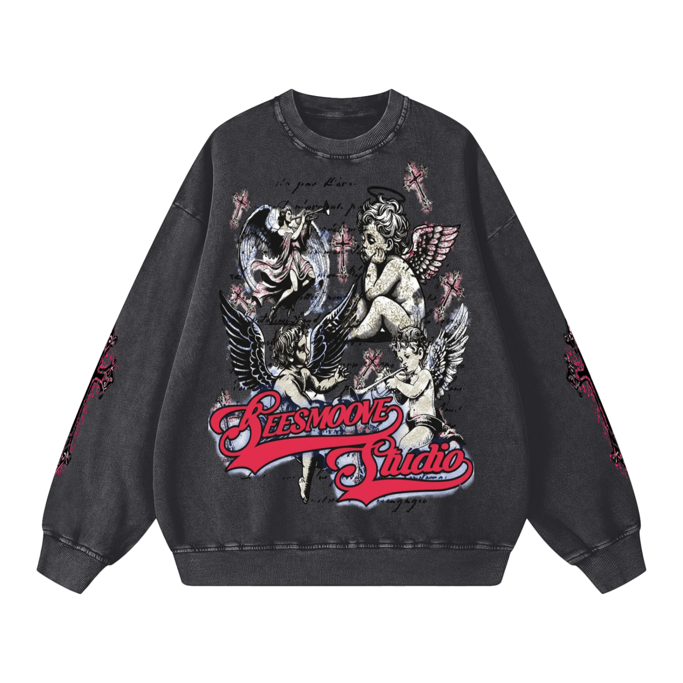 BEESMOOVE Blessed & Protected Washed Oversized Sweatshirt - Beesmoove