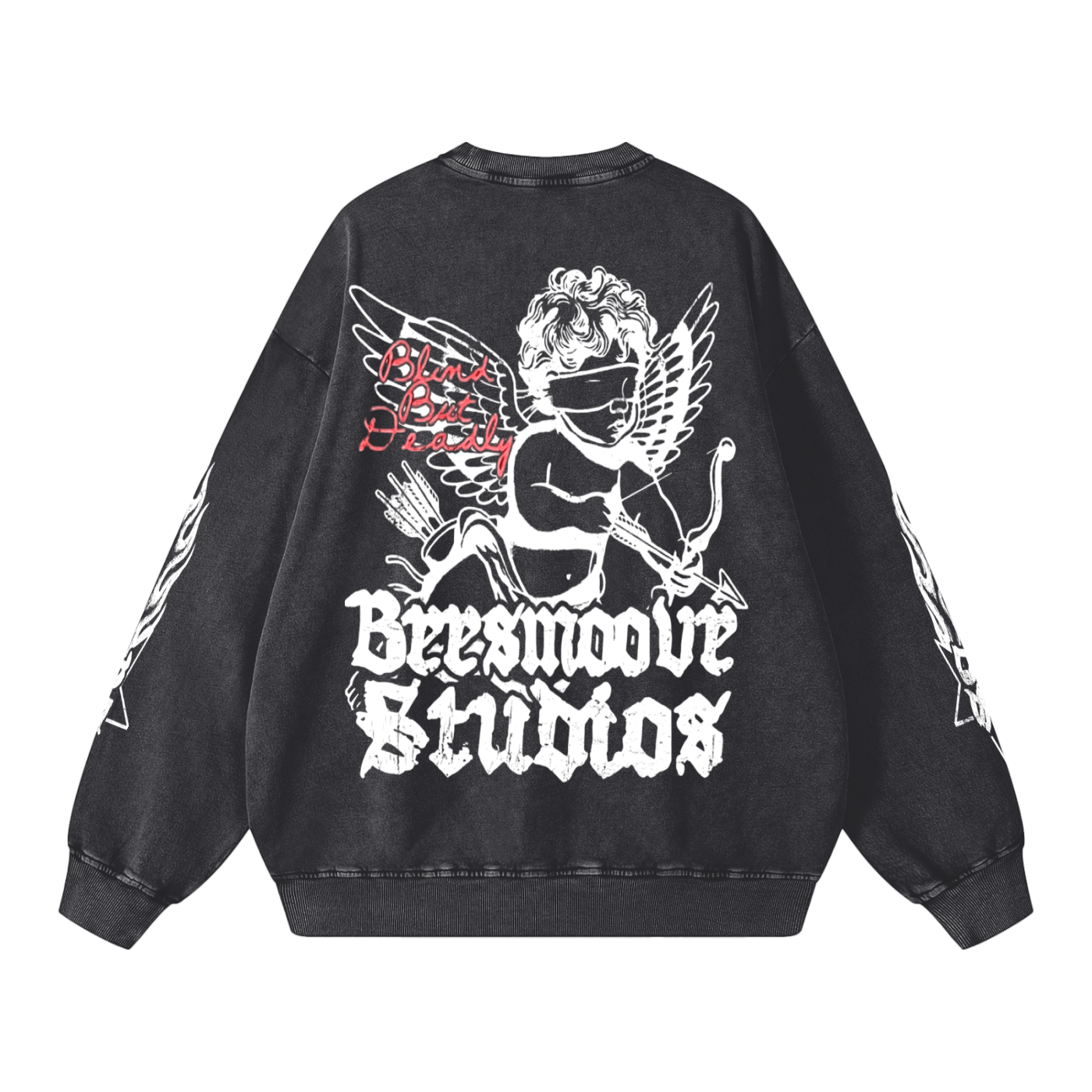 BEESMOOVE Blind But Deadly Washed Oversized Sweatshirt - Beesmoove