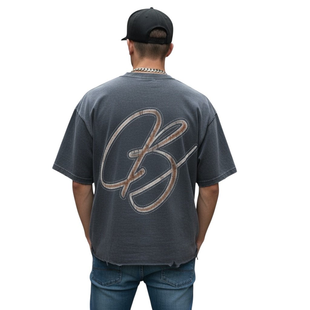 BEESMOOVE Bone Breaker Tee Wash Raw - Hem Boxy T-shirt - Beesmoove