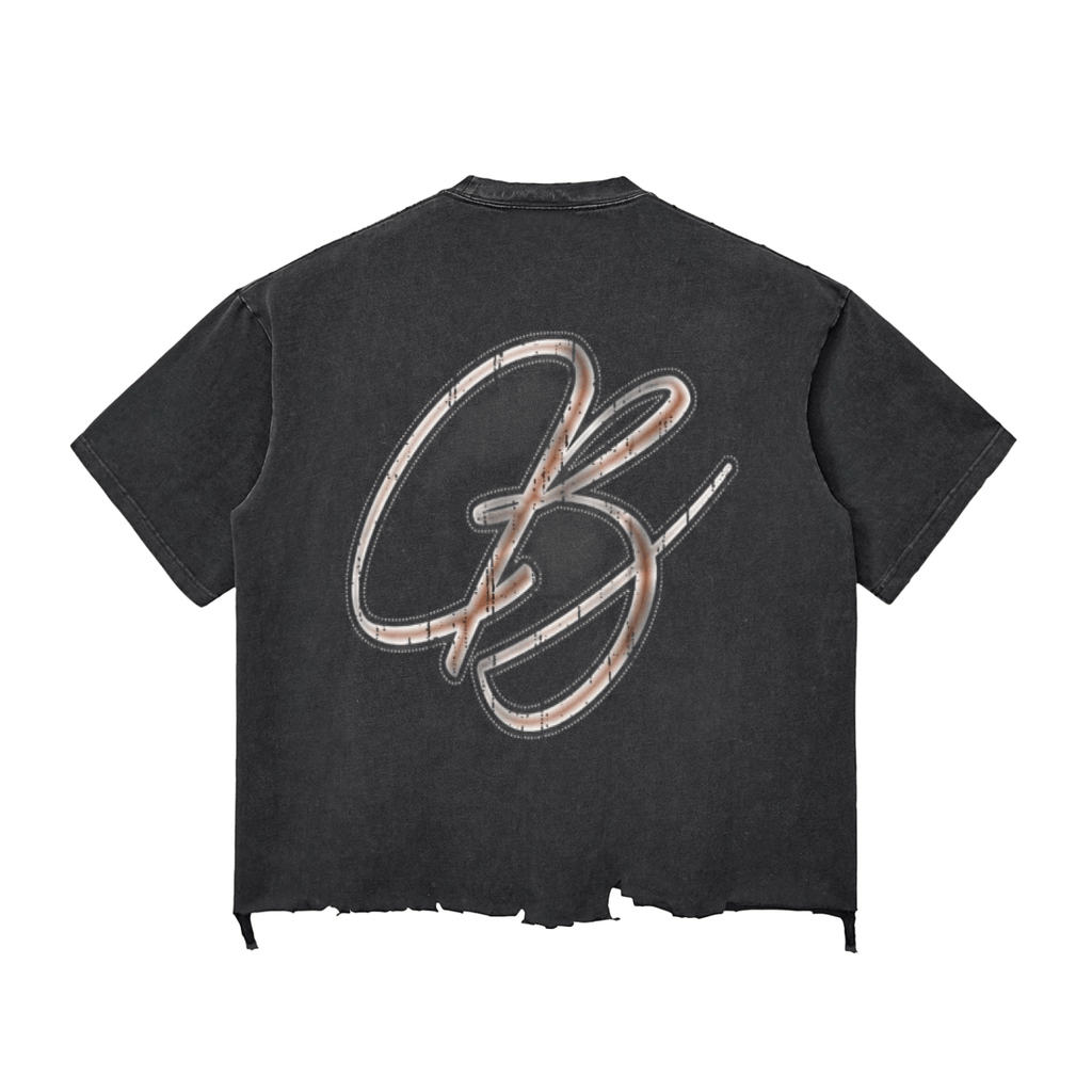 BEESMOOVE Bone Breaker Tee Wash Raw - Hem Boxy T-shirt - Beesmoove