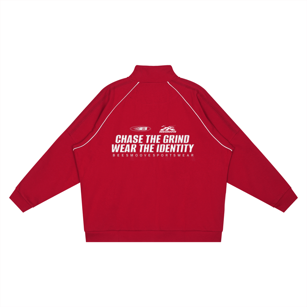 BEESMOOVE Chase the Grind Reflection Striped Raglan Sleeve Jacket - Beesmoove