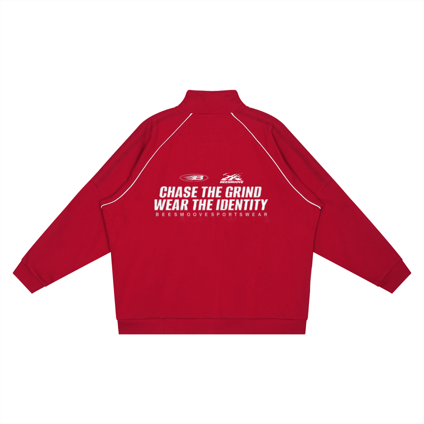 BEESMOOVE Chase the Grind Reflection Striped Raglan Sleeve Jacket - Beesmoove