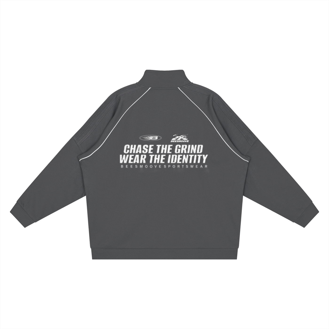 BEESMOOVE Chase the Grind Reflection Striped Raglan Sleeve Jacket - Beesmoove