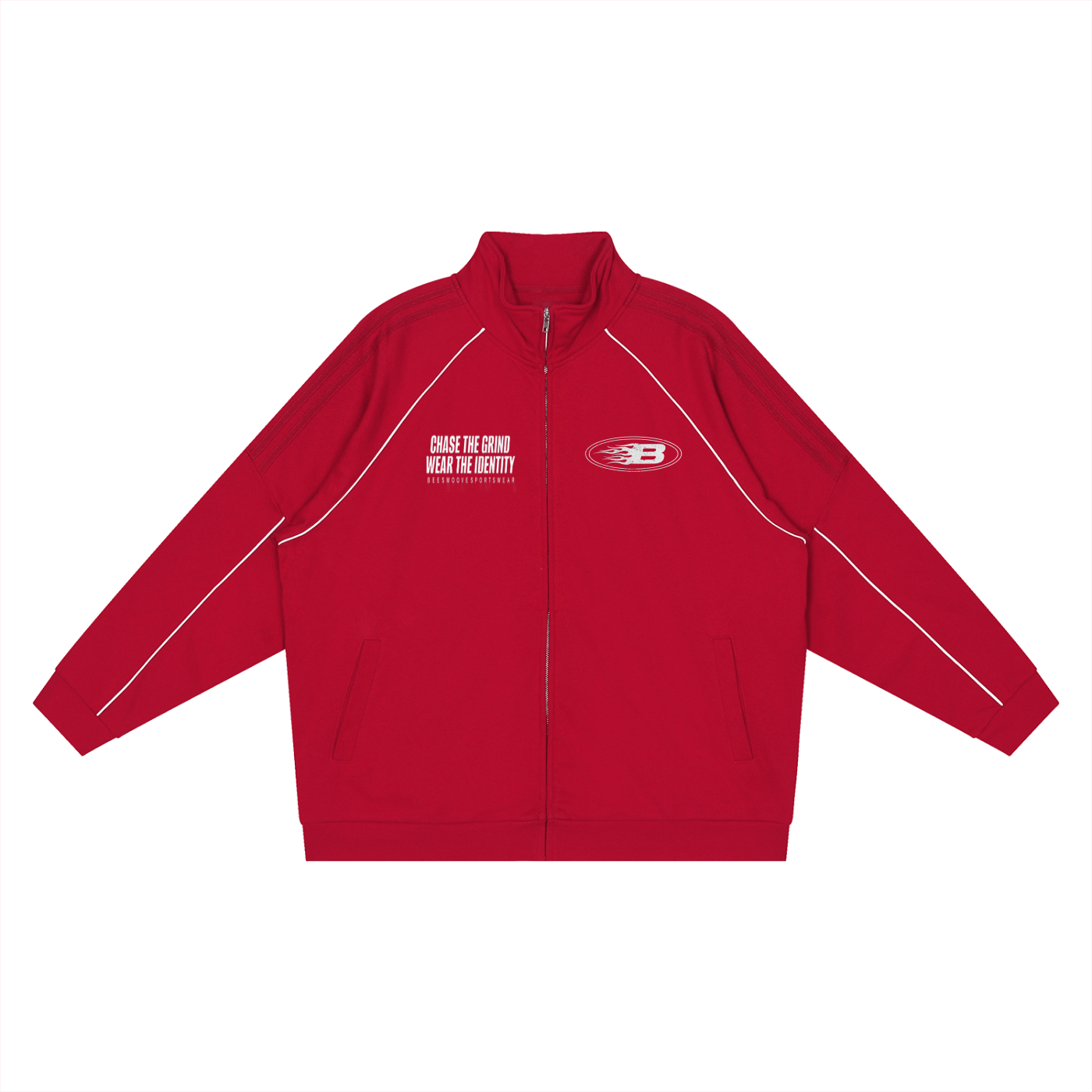 BEESMOOVE Chase the Grind Reflection Striped Raglan Sleeve Jacket - Beesmoove