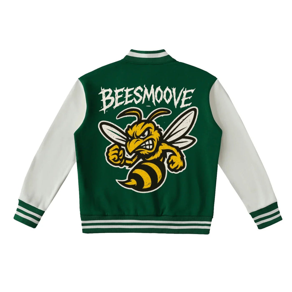 BEESMOOVE CHI BEE Two - Tone Fleeced Varsity Jacket - Beesmoove