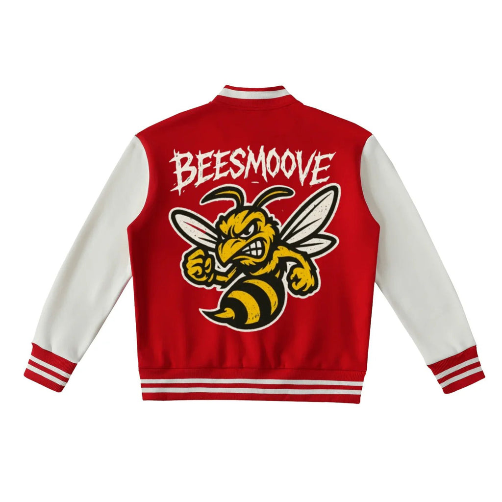 BEESMOOVE CHI BEE Two - Tone Fleeced Varsity Jacket - Beesmoove