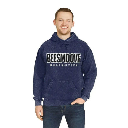 Beesmoove collective black white Unisex Mineral Wash Hoodie - Beesmoove 