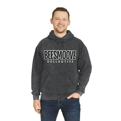 Beesmoove collective black white Unisex Mineral Wash Hoodie - Beesmoove 