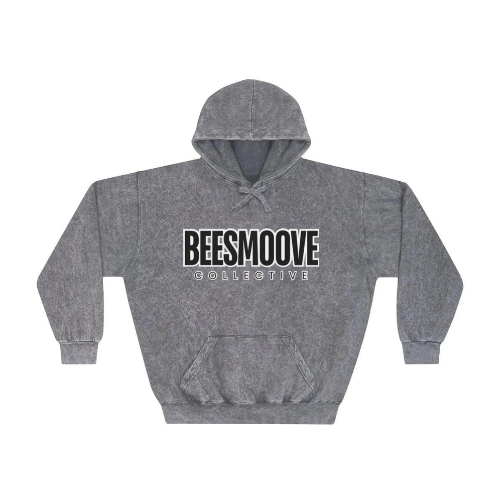 Beesmoove collective black white Unisex Mineral Wash Hoodie - Beesmoove 