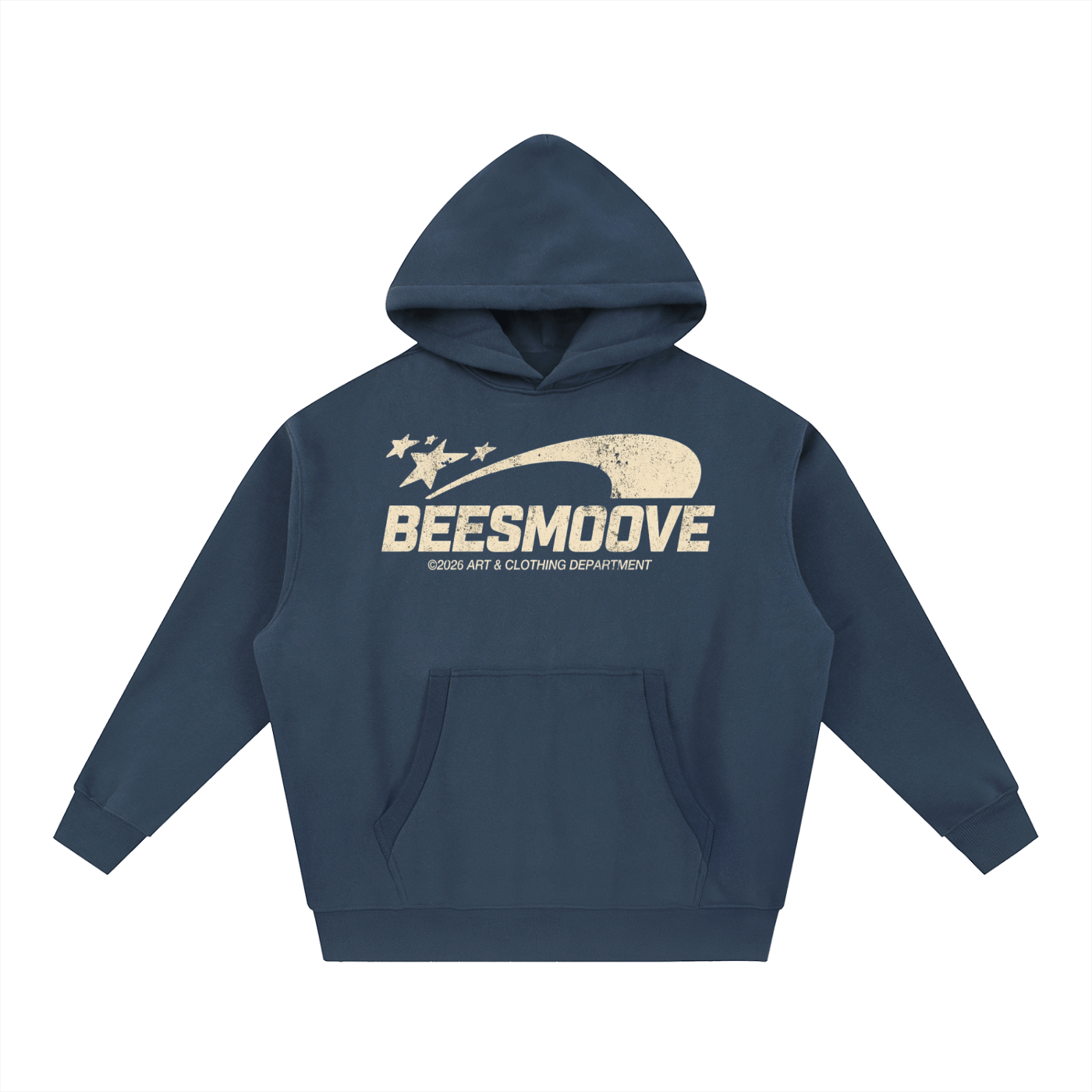 BEESMOOVE Cream logo Art & Motion Department Oversized Boxy Hoodie - Beesmoove