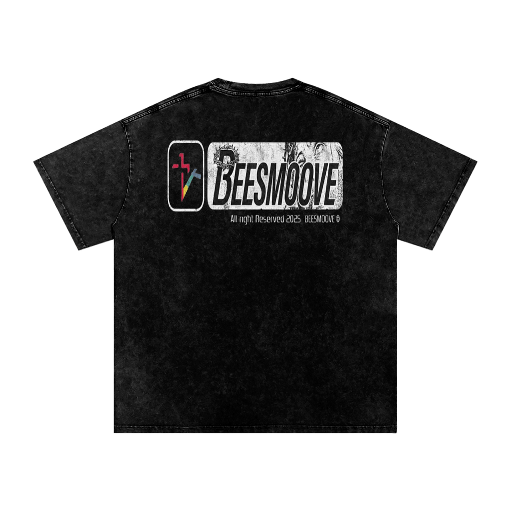 BEESMOOVE Crosswalk Vision” Washed Oversized Cotton Tee - Beesmoove