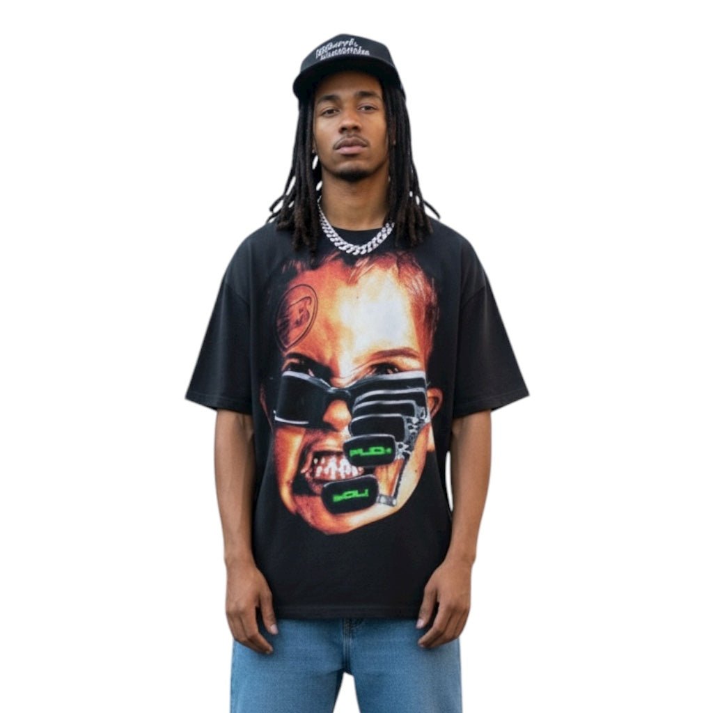 BEESMOOVE Cyber Rage Loose Drop Shoulder T-Shirt - Beesmoove